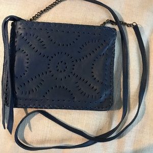 Cleobella cross body tooled 100% sheep leather.